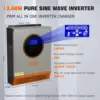 PowMr 2400W Hybrid Solar Inverter 24V to 110V 120V Pure Sine Wave With PWM 80A Solar Charge Controller and PV Panel 30-80VDC 2