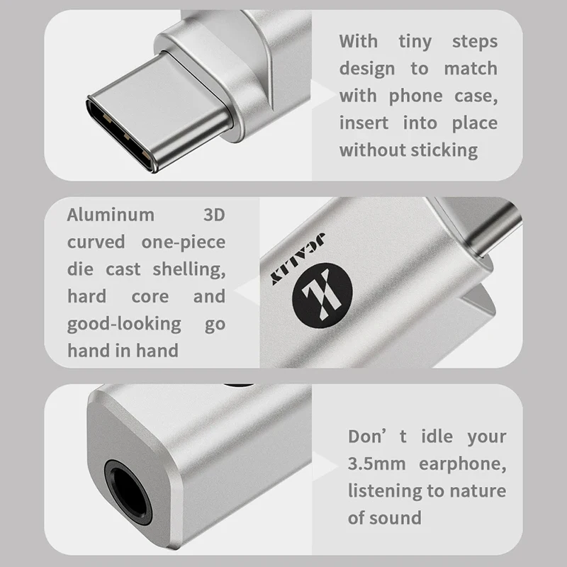 JCALLY JA56 ALC5686 DAC Type-c to 3.5mm HiFi Adaptar Amp DAC Phone Adaptar For iPhone 15 Android 384kHz/32bit Decoding Ear Amp