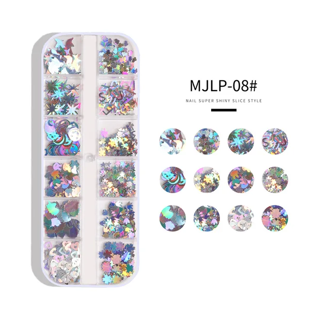Holographic Butterfly  Heart Multi Shape  Laser Symphony Butterfly Sequins 3D Colorful Sequins Manicure  Nail Art Decoration MJLP-008