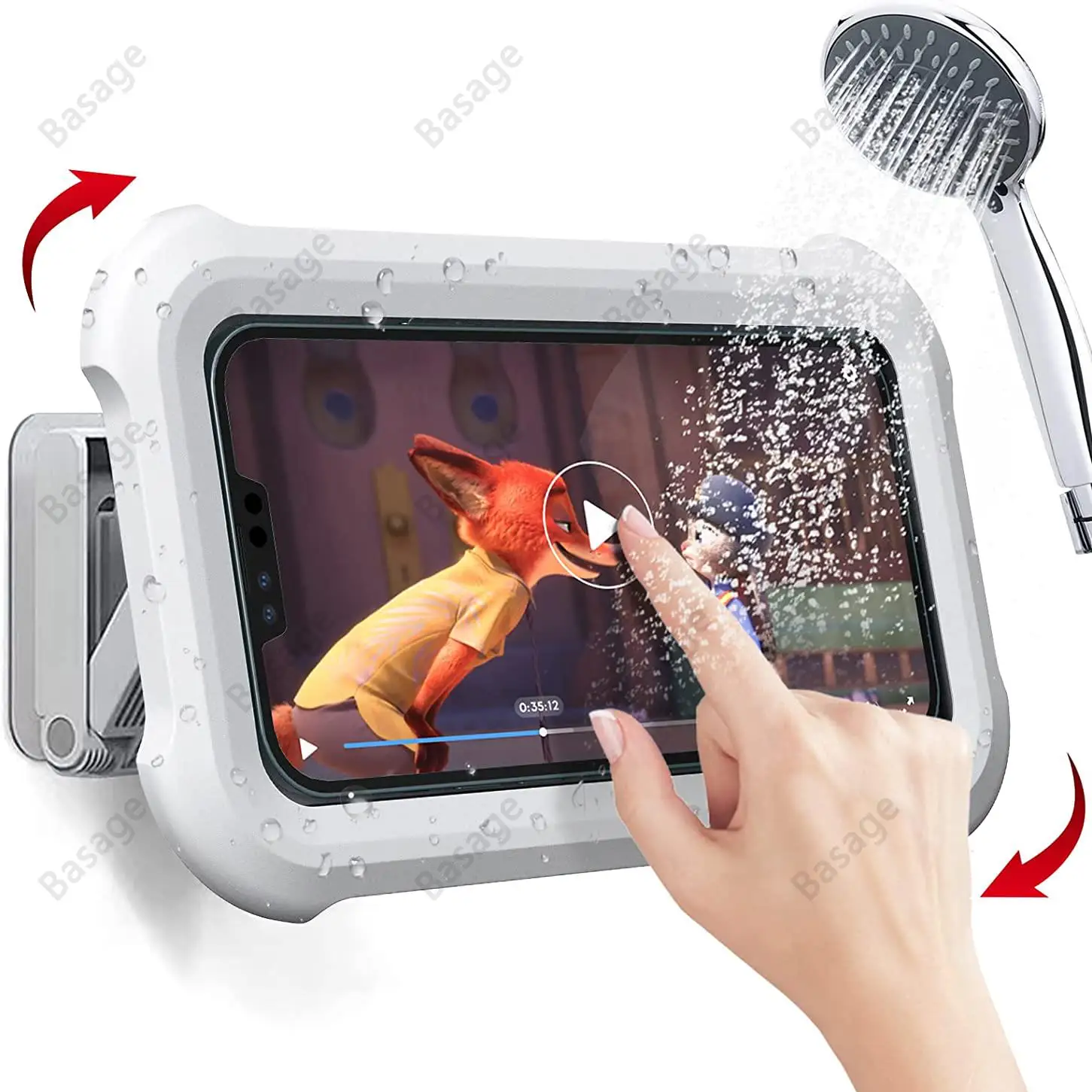 Wall Mounted Phone Holder for Bathroom Kitchen Creative Waterproof Shower  Phone Case Self-Adhesive Sealing Phone Cover with Hook - AliExpress