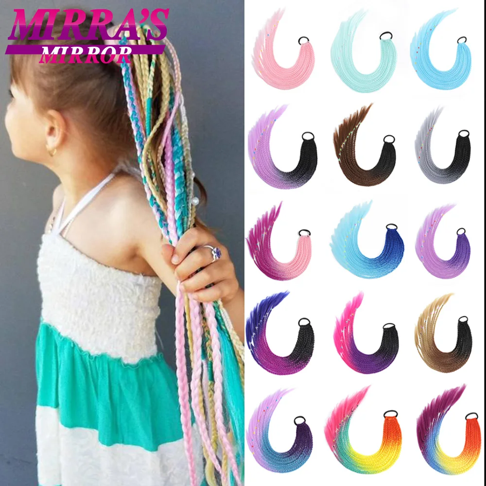  24 pcs Dreadlocks Headband braiding hair for kids rainbow hair  extensions for kids colored hair extensions for braiding kids braiding hair  to weave wrapping rope nylon child : Beauty 