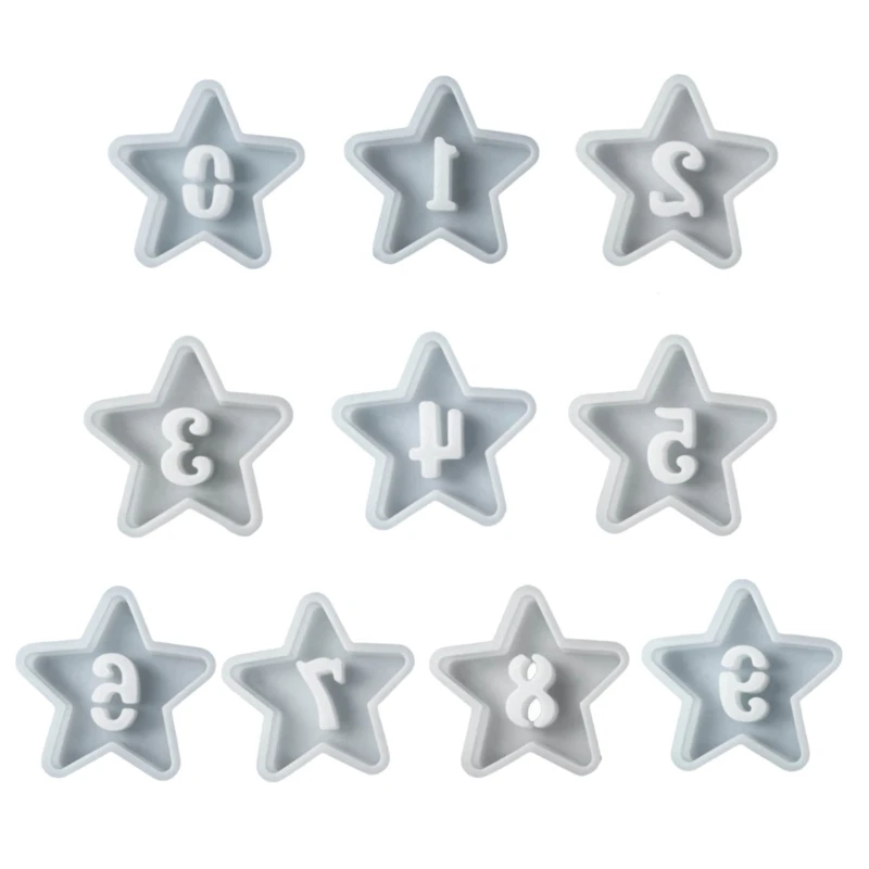 Hollow Number Silicone Mould DIY Molds Handmade Soap Molds Star Resin Baking Home Decorations