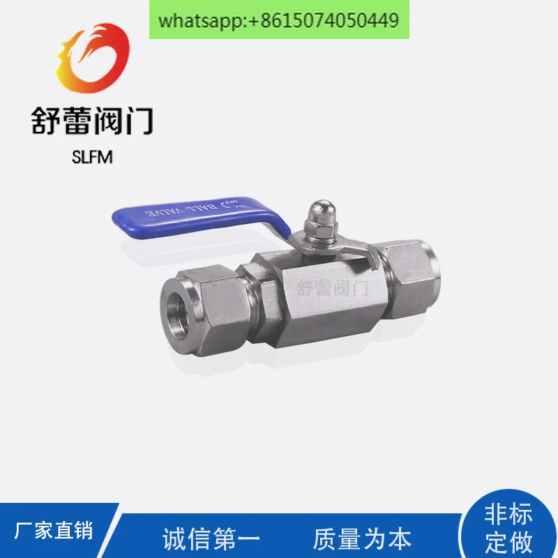 

304 stainless steel QGY1-64P two end double ferrule ball valve gas source ball valve Q91SA