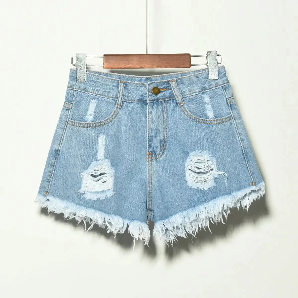 Women Denim Shorts Pantalones Cortos Mujer High Waisted Jeans Shorts Streetwear S-6XL Sexy Hole Shorts Jeans Denim Short Pants