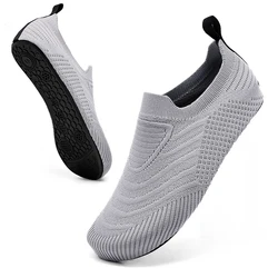 Men's Aqua Shoes for Beach & Water Sports - Barefoot Sneakers for Fitness, Yoga, Swimming & Surfing (016 Grey)