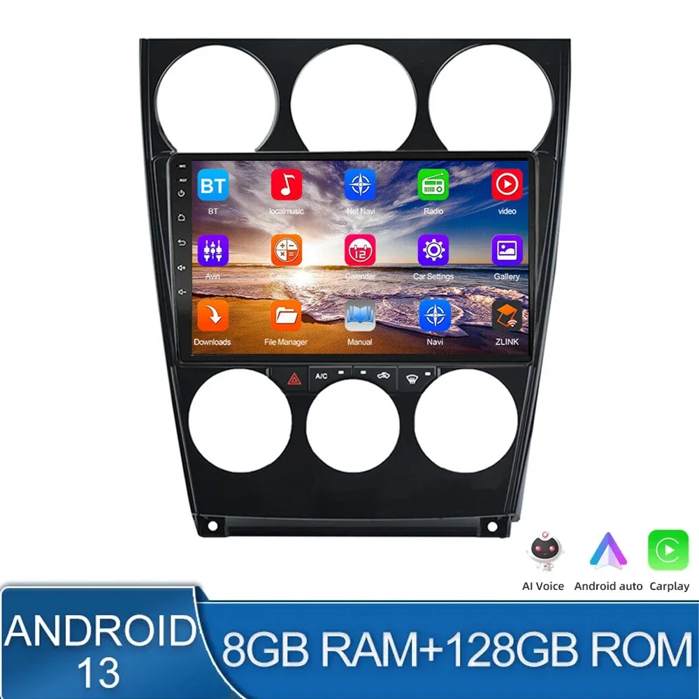 

4G+WIFI Android 13 Screen Multimedia Video Player For Mazda 6 2004-2015 wireless CarPlay GPS Navigation Radio Autoradio FM