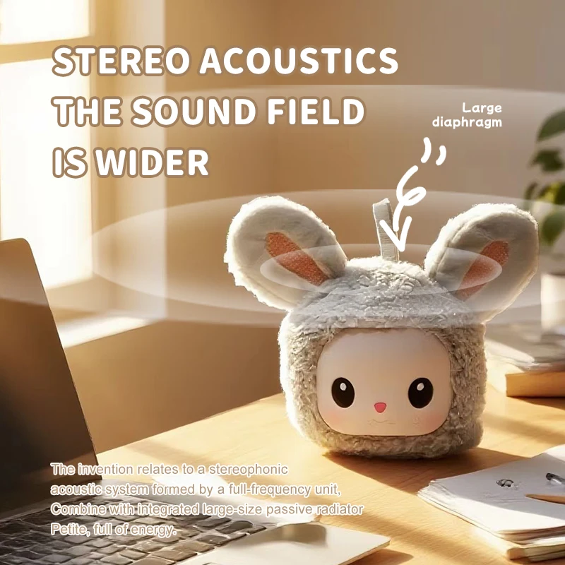 Mini Bunny Bluetooth Speaker Cute Animals TWS Pairing Stereo Soundbar Wireless MP3 Music Player Rechargeable TF Card Play
