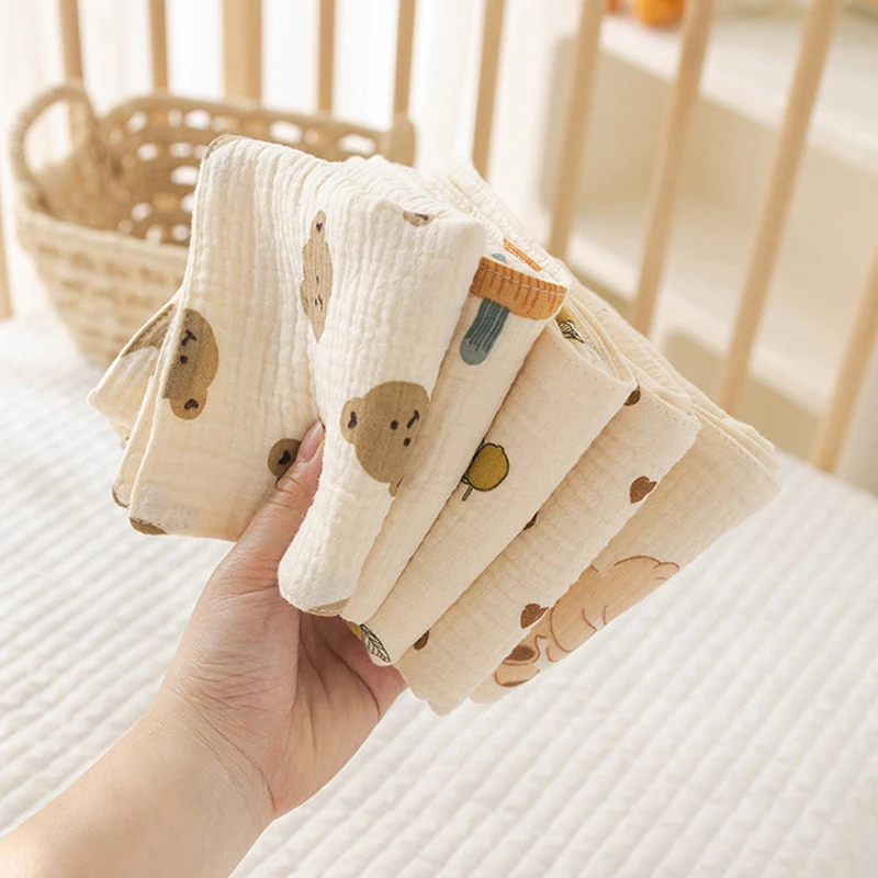 Cotton Muslin Baby Face Towels 4Layers of Gauze Children's Towel Long Burp Cloth for Newborn Kindergarten Hand Towels Baby Items