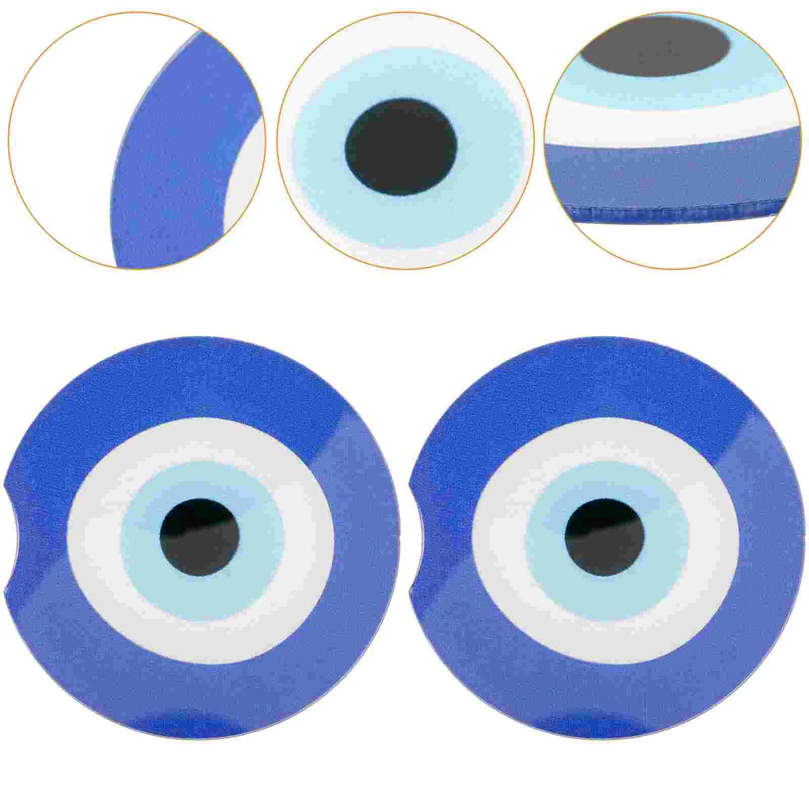 

2pcs Car Cup Coaster Evil Eye Cup Mat Decal Cup Cushion Car Interior Round Coaster Holder