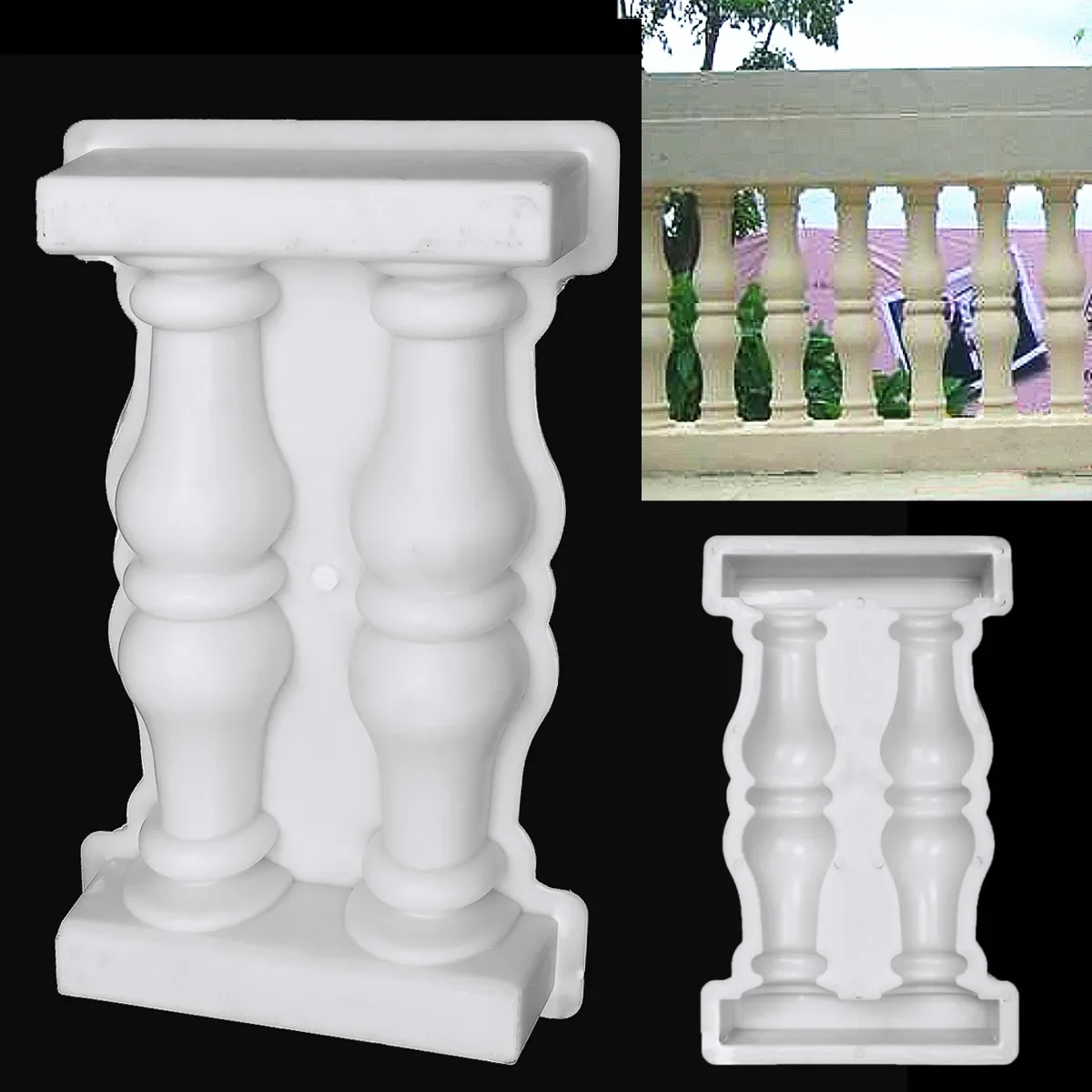 1pcs Garden Roman Column Mold Buildings Paving Molds DIY Balcony Garden Pool Fence Cement Railing Plaster Concrete Mold 50x28cm