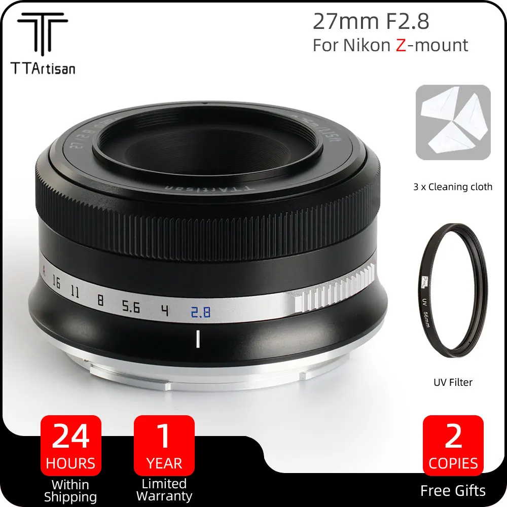 TTArtisan 27mm F2.8 Auto Focus STM Camera Lens for Nikon Z-Mount Z50 Z30  ZFC Z5 Z6 Z7 Z6II Z9 APS-C Lente