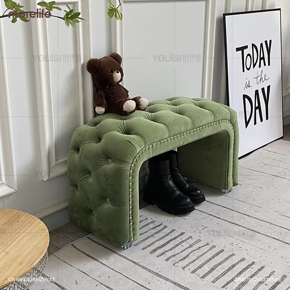 

European Style Household Shoe Changing Bench Wardrobe Sofa Stool Fashionable Footstool Minimalist Dressing Chair Home Furniture