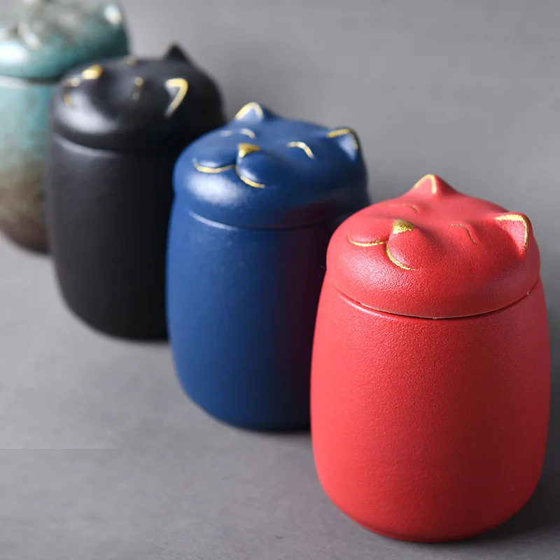 Cat shape Urn for Pet Ashes- Cat Shape Memorial Cremation Urns-Handcrafted Black Decorative Urns for Funeral，Cat urn，Dog urn