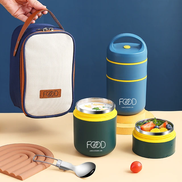 Portable Stainless Steel Thermos Children  Stainless Steel Thermos Lunchbox  - Lunch Box - Aliexpress