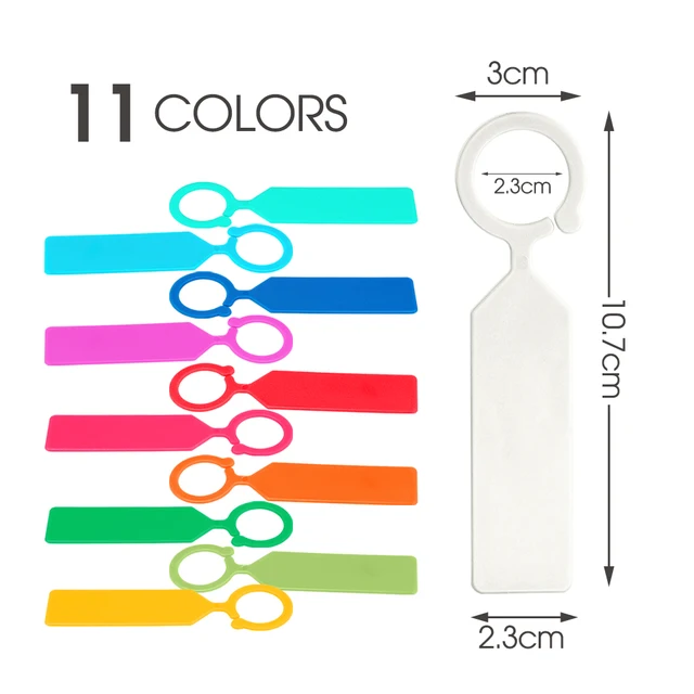 100PCS 10.7x2.3CM Plastic Garden Hanging Plant Tags Ring Label Hook Tree Marker Nursery Stake Greenhouse Bonsai Collar Signs 3
