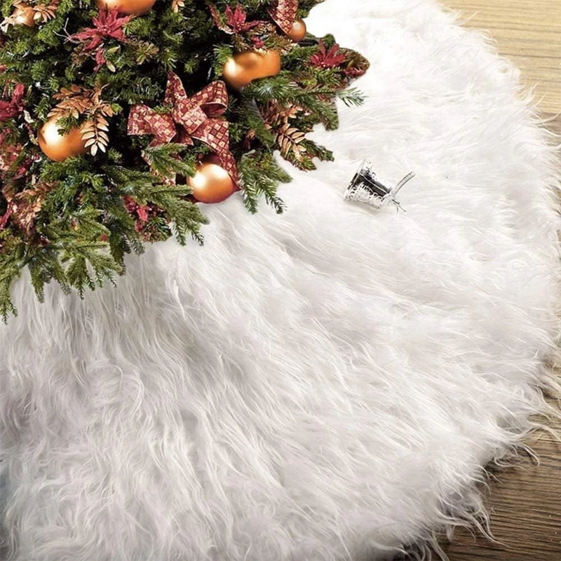 Description Picture 6 of itemChristmas Tree Skirt 78/90CM White Plush Tree Skirt Ornaments Merry Christmas Decorative For Party Decoration Supplies