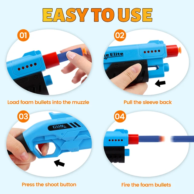 Simulation Children Toy Gun Boy Shooting Battle Manual Launch Eva Pearl Cotton Suction Cup Soft Bullet Gun For Gifts 6