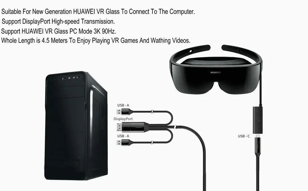 Belkin VR Cable for VR Glass CV10 Computer Connecting Cable Charge 