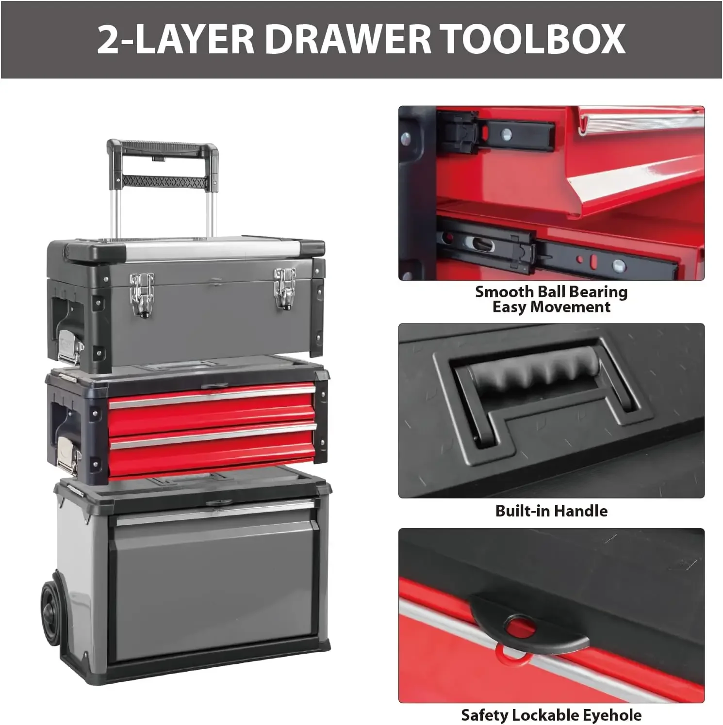 Furniture supplies BIG RED TRJF-C305ABD Torin Garage Workshop Organizer: Portable Steel and Plastic Stackable Rolling Upright Tr 6