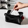 Ceramic Tissue Box Silver Pleats Geometric Spheres Black Balls Paper Towel Holder Napkin Holder Tabletop Storage Container 4