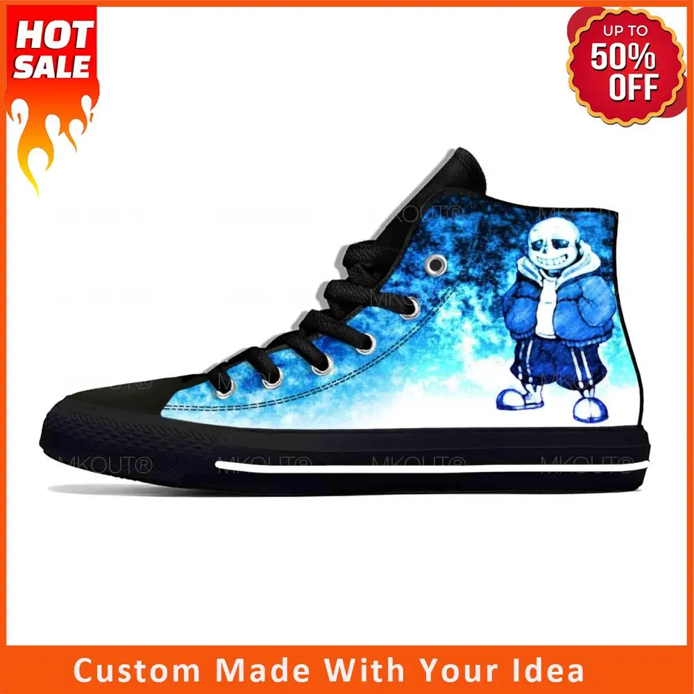 

Undertale Sans Skull Skeleton Anime Cartoon Game Casual Cloth Shoes High Top Lightweight Breathable 3D Print Men Women Sneakers