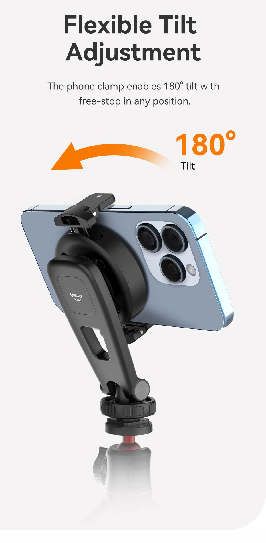 MA47 2-In-1 Magnetic Phone Clamp Phone Tripod Mount Horizontal Vertical Shooting