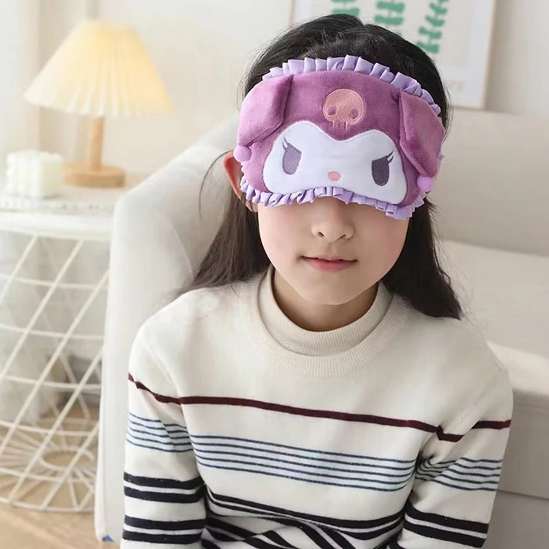 Sanrio Cartoon Flounce Eyeshade Japanese Style Eye Patch Kuromi My Melody Pochacco Cinnamoroll Sleeping Blindfold For Girl 5