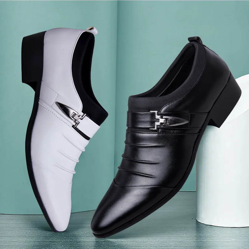 

Классические мужские классические туфли, слипоны, черные кожаные туфли для мужчин, стандартная деловая повседневная мужская деловая обувь для свадьбы