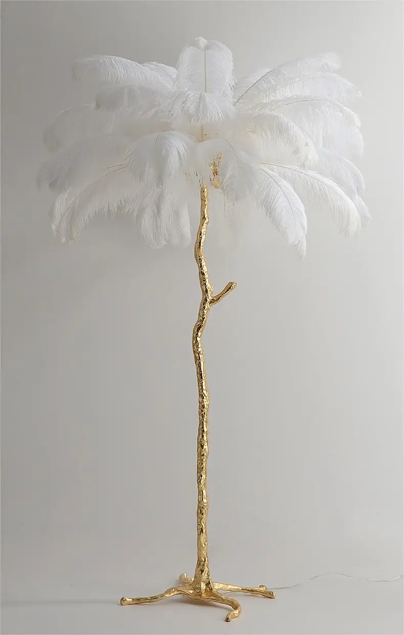 Ostrich Feather Floor Lamp