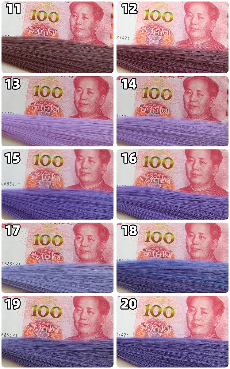 Cosplay Perücke 100cm Lila mit Pony, 500g, Hitzebeständig, Synthetic Hair 15