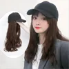 1Pcs Long Straight Hat Wig Natural Brown Wigs Connect Synthetic Synthetic Baseball Cap Hair Wig Hat Wig Adjustable for Women 1