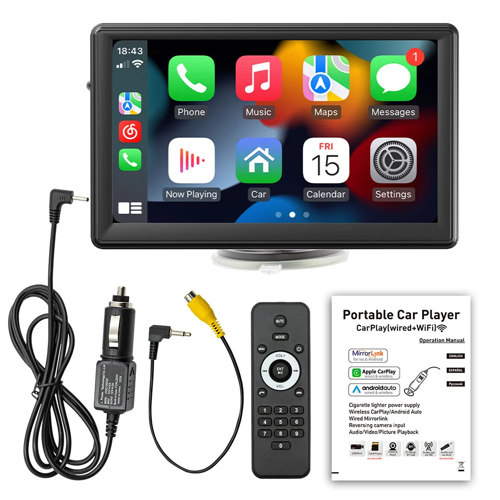 Car MP5 Player Compatible For Carplay Android Auto Wireless Stereo 7″ Touchscreen Bluetooth-compatible 5.1 Hands-free