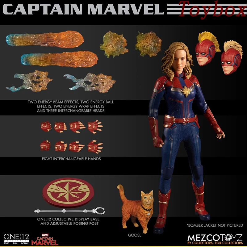 

Mezco 1/12 Collectible Captain Marvel Female Action Figure Delicate Detail Design Model Toys 6" Full Set Hobby Movable Dolls