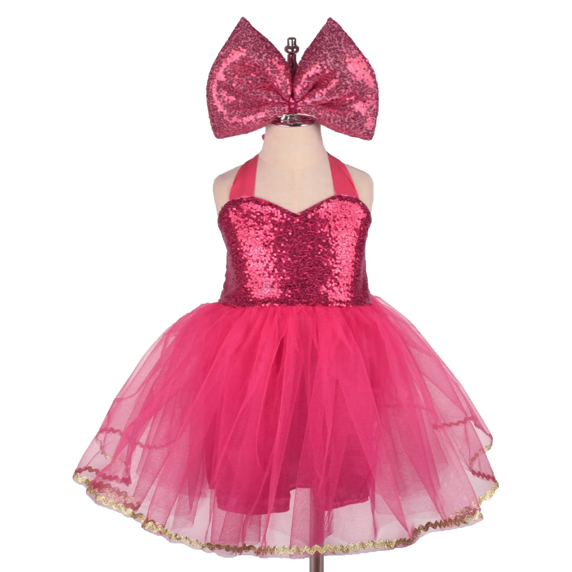 

New Girl Princess Dress Halloween Cosplay Role Play Dressing Sequin Fluffy Skirt Pink Princess Dress