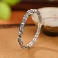 Sterling Silver Bracelets for Women New Women's Fashion Hollow Butterfly Pattern Jade Bangle Pure Argentum Jewelry 1