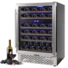 24 Inch Wine Cooler Under Couter Wine Fridge 51 Bottle Dual Zone Freestanding Mini Fridge with Digital Temperature Control 1