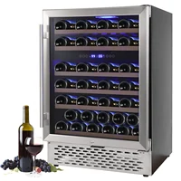 24 Inch Wine Cooler Under Couter Wine Fridge 51 Bottle Dual Zone Freestanding Mini Fridge with Digital Temperature Control 1