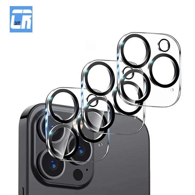3Pcs 3D Camera Lens Protector Glass Per Iphone 14 Pro Max Plus Full Cover Clear Lens Per Iphone 13 Mini 12 Pro Max Camera Film