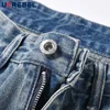 Ripped Hole Casual Denim Pants Mens Retro Washed Distressed Loose Straight-leg Vibe Style Flared Pants 3