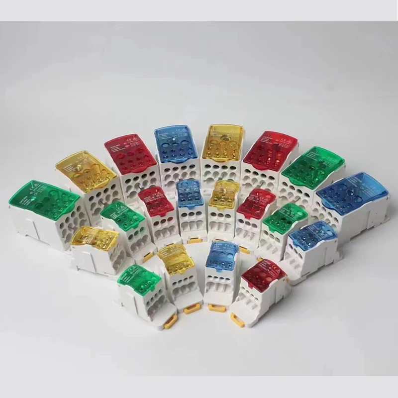 electrical wire connector One in multiple-out distribution box Din Rail Terminal Blocks junction box diverter UKK-80/160/250A Din Rail Distribution Box Din Rail Terminal Block Wire Connectors