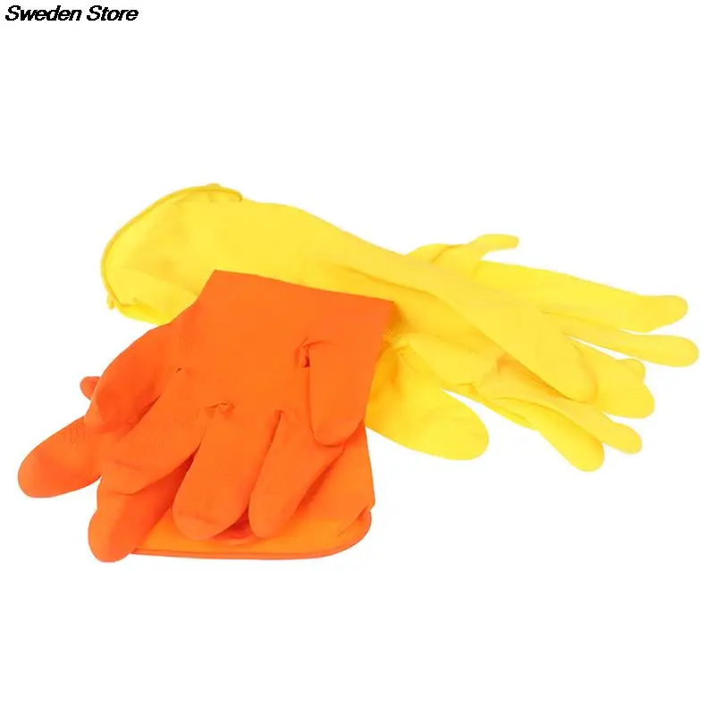 Long Sleeve Gloves Kitchen Dishewashing Gloves House Cleaning Water-proof Latex Plus PVC Washing Cleaning Tools