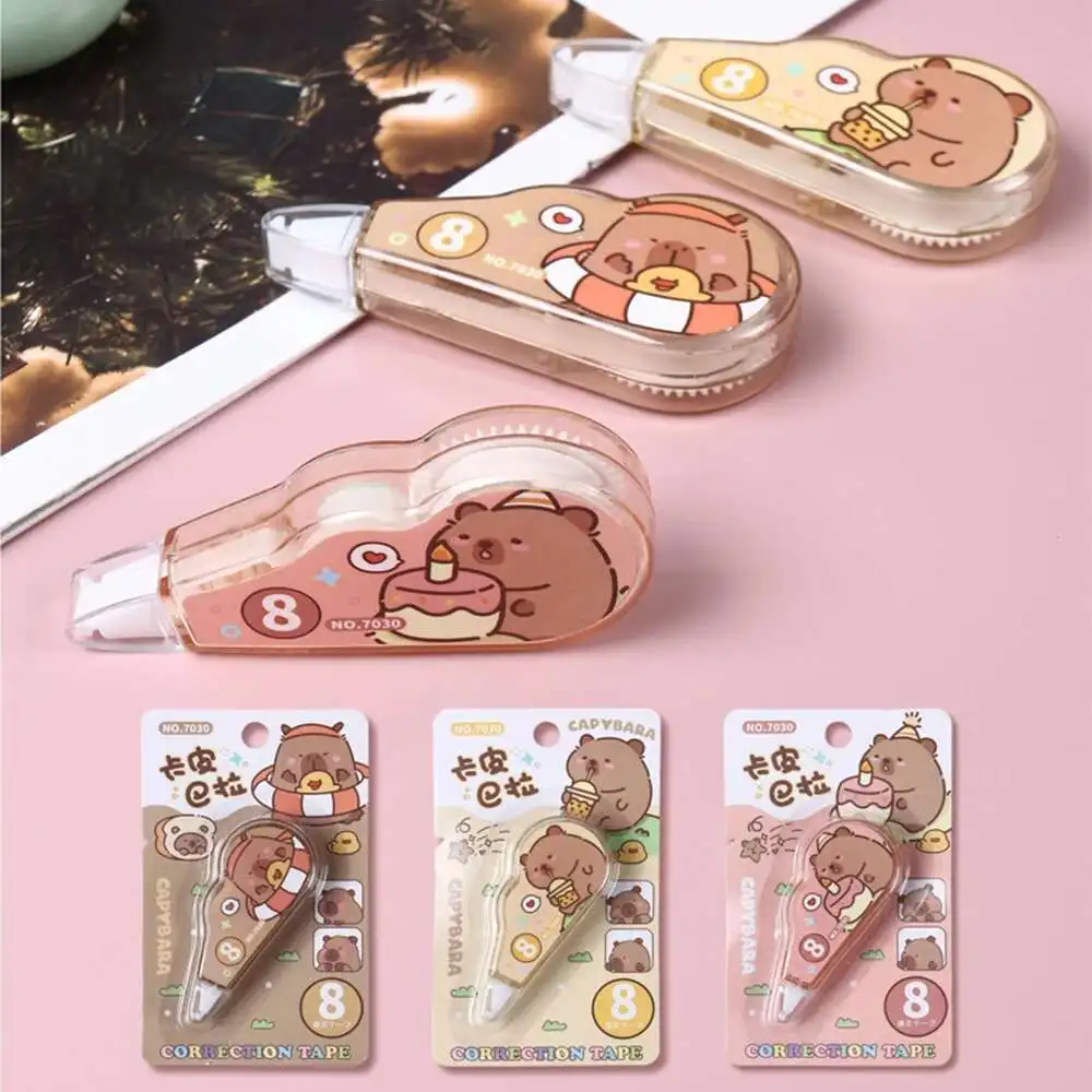 1 Pcs Lytwtw's Mini Cartoon Capybara Large Capacity Correction Tape Tools School Office Corrector Stationery Sweet Supplies