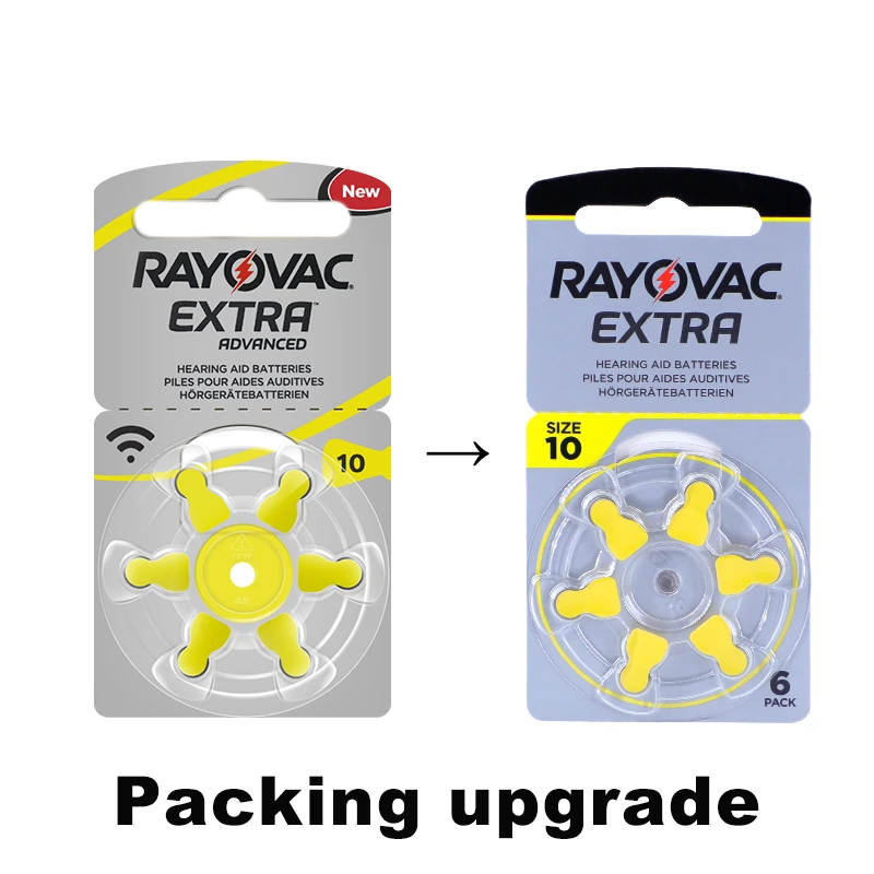 RAYOVAC EXTRA Zinc Air 60 PCS Performance Hearing Aid Batteries A10 10A 10 PR70 For BTE CIC RIC OE Hearing Aids Battery