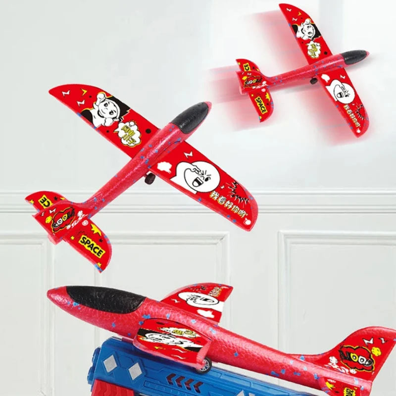 Airplane Launcher Toys Catapult Plane Gun Toy Children Plane Catapult Gun Shooting Game Kids Outdoor Sport Shooting Toys Gift 4