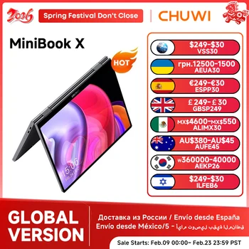 CHUWI MiniBook X Tablet portatile 2 in 1 Intel N150/N100 Schermo FHD IPS da 10,51 pollici 16 GB/12 GB di RAM LPDDR5 SSD 512G Notebook Windows 11