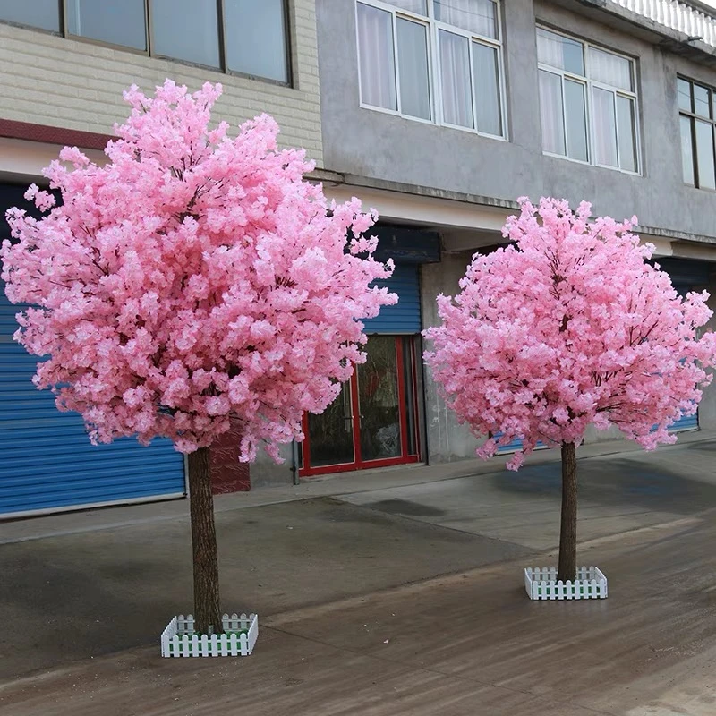 2 metros de altura rosa simulação desejando árvores artificial flor de seda  cerejeira árvore para shopping abriu decorações do jardim| | - AliExpress