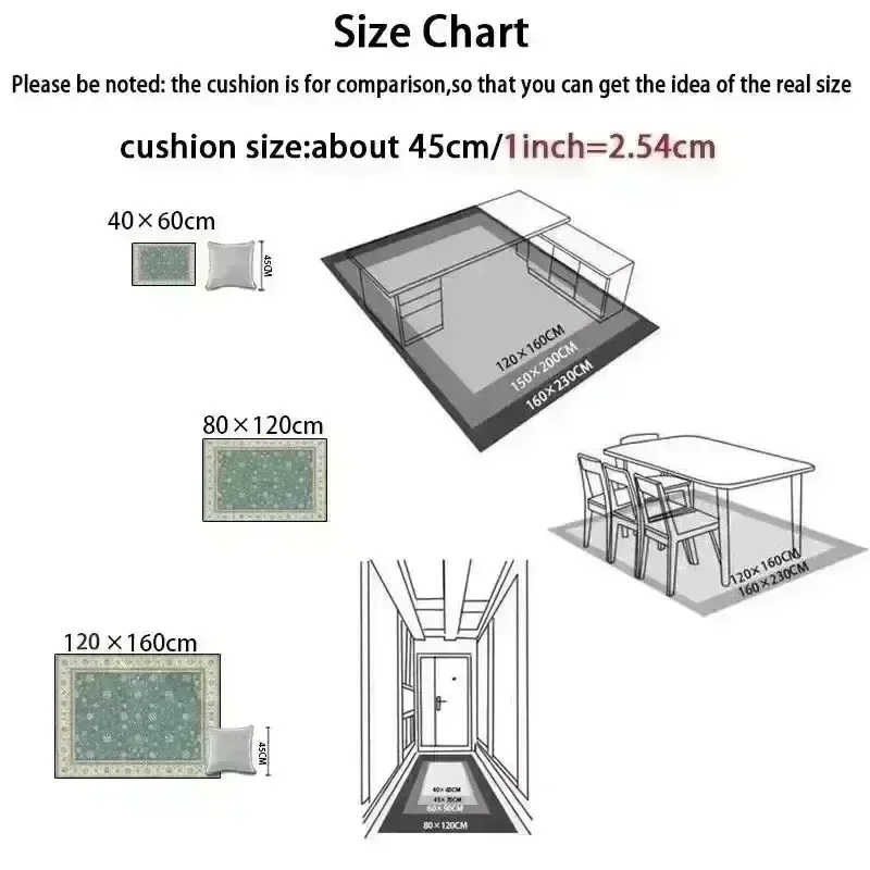 French Retro Persian Style Light Luxury Carpet Living Room Sofa Bedroom Study Kitchen Entrance Door Mat Non-slip Decor Rug