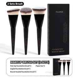MAANGE 3 - Piece Soft Bristle Foundation Brush Set with Box - Skin - Friendly Makeup Tool (2 Sets Brushes)