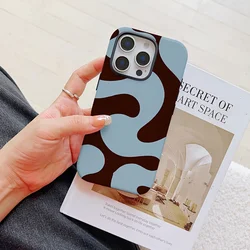 Brown Blue Abstract Double - Layer Phone Case - Artistic Design Back Cover - iPhone 12 Mini (1)