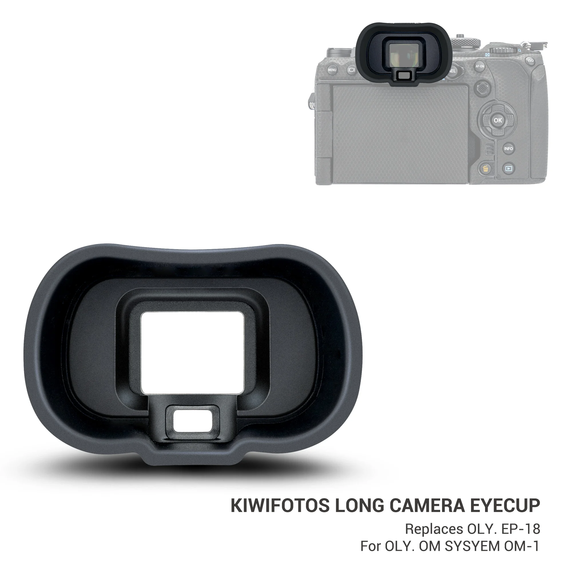 Description Picture 2 of itemSoft Silicon Long Camera Eyecup Viewfinder Eyepiece Eye Cup for Olympus OM System OM-1 Replaces Olympus EP-18 Eyeshade Protector